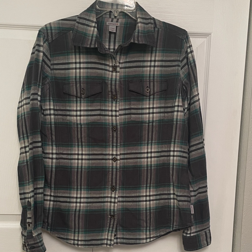 Carhartt Women’s Plaid Flannel Button Down Shirt Small
